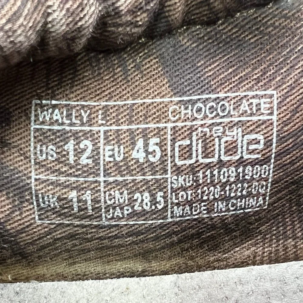 Hey Dude Men's Size 12 Wally Chocolate Slip On Shoes‎